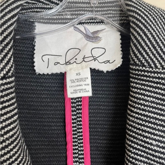 Tabitha Peplum Knit Black White Jacket Anthropologie - Picture 4 of 5